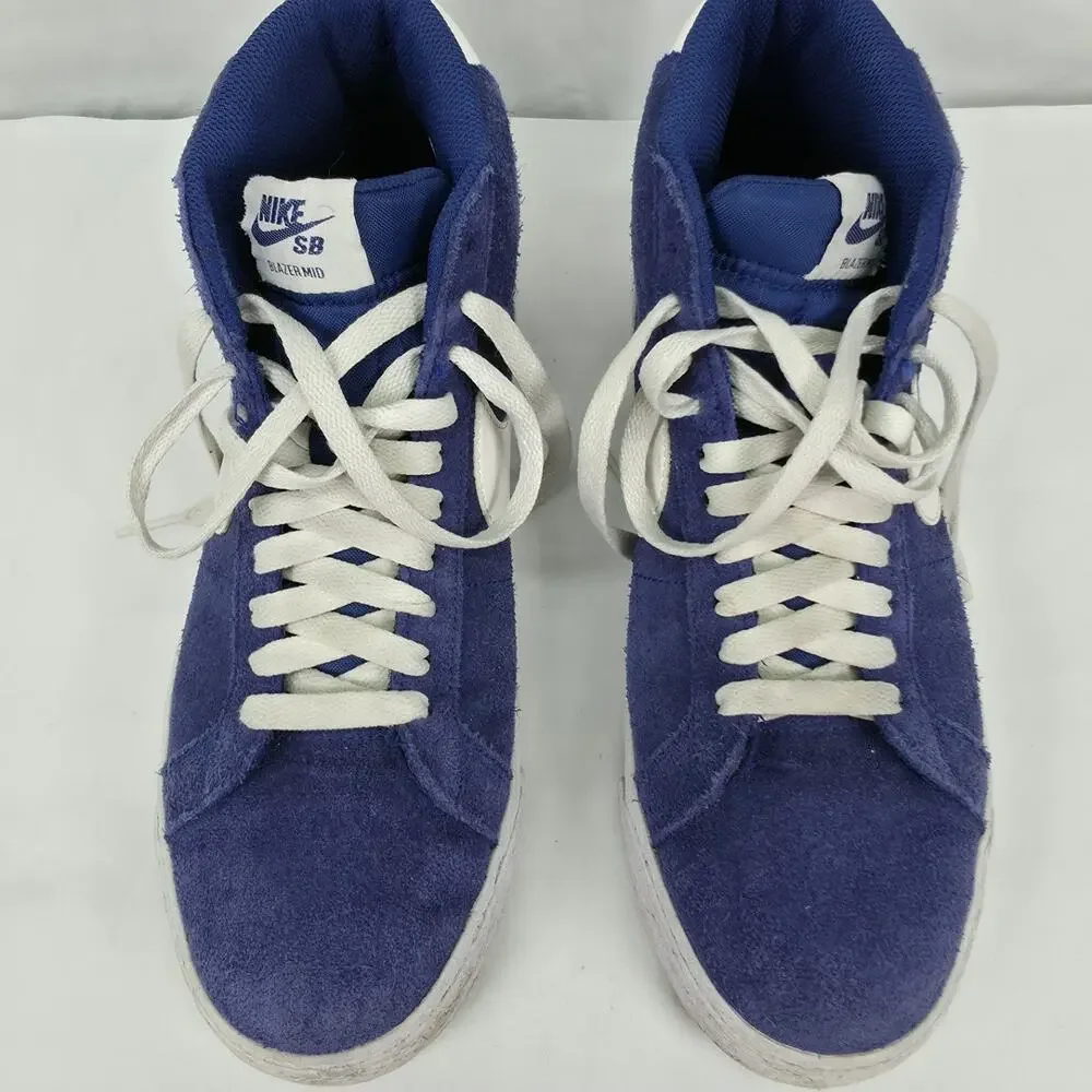 Nike SB Blazer Mid Mens US 8 Game Royal White Suede Skate Shoes Streetwear